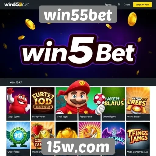 Variedade de jogos disponíveis na plataforma win55bet